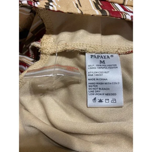 Papaya Crop Top M Red and Rand Stripe V Neck Crop Top - Picture 6 of 6